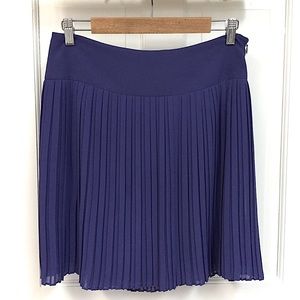 ANN TAYLOR LOFT sz 4 Mini Skirt Plisse Pleated Side Zip Purple